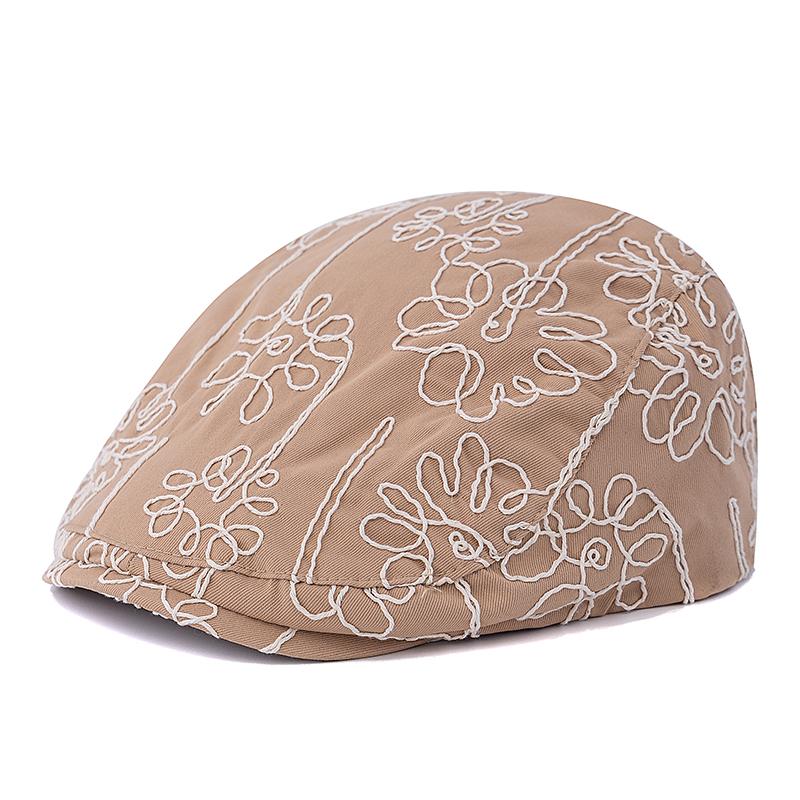 

Новый стиль весна-лето открытый плоский берет кепка повседневная кепка с цветочным узором для женщин шляпа Dopamine 56cm-60cm хаки