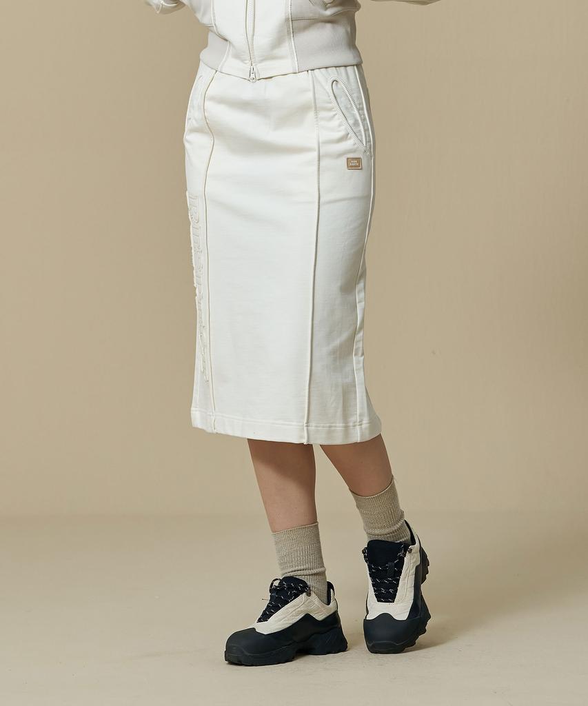 Bbc Earth W Embroidered Jersey Long Skirt_Ivory