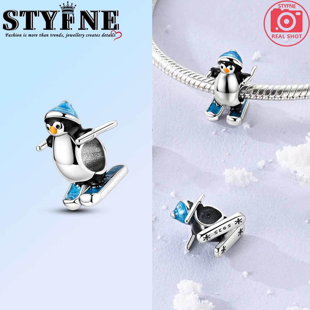 Copper Charms Winter Series Beads Snowman Penguin Pendant Fit Women Original Bracelet Christmas Diy Jewelry Dangle