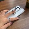 Luxury Bling Rhinestone Heart Ring Bracket Clear Phone Case for OPPO Reno8 5G Stand Cover