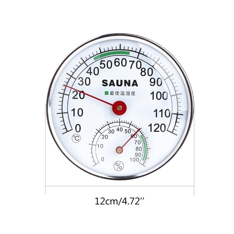 Stainless Steel Thermometer Hygrometer for Sauna Room Temperature Humidity Meter