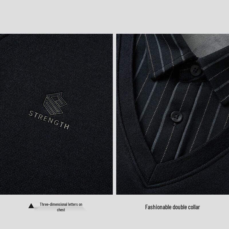 HLA Men's Tang Sancai Collaboration V-Neck Pullover Sweater