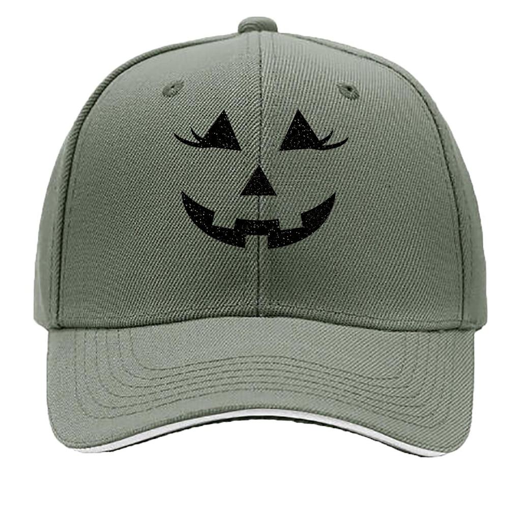 Distressed Jack Pumpkin Face Halloween Sandwich Baseball Cap Sun Cap Outdoor Workouts Hat