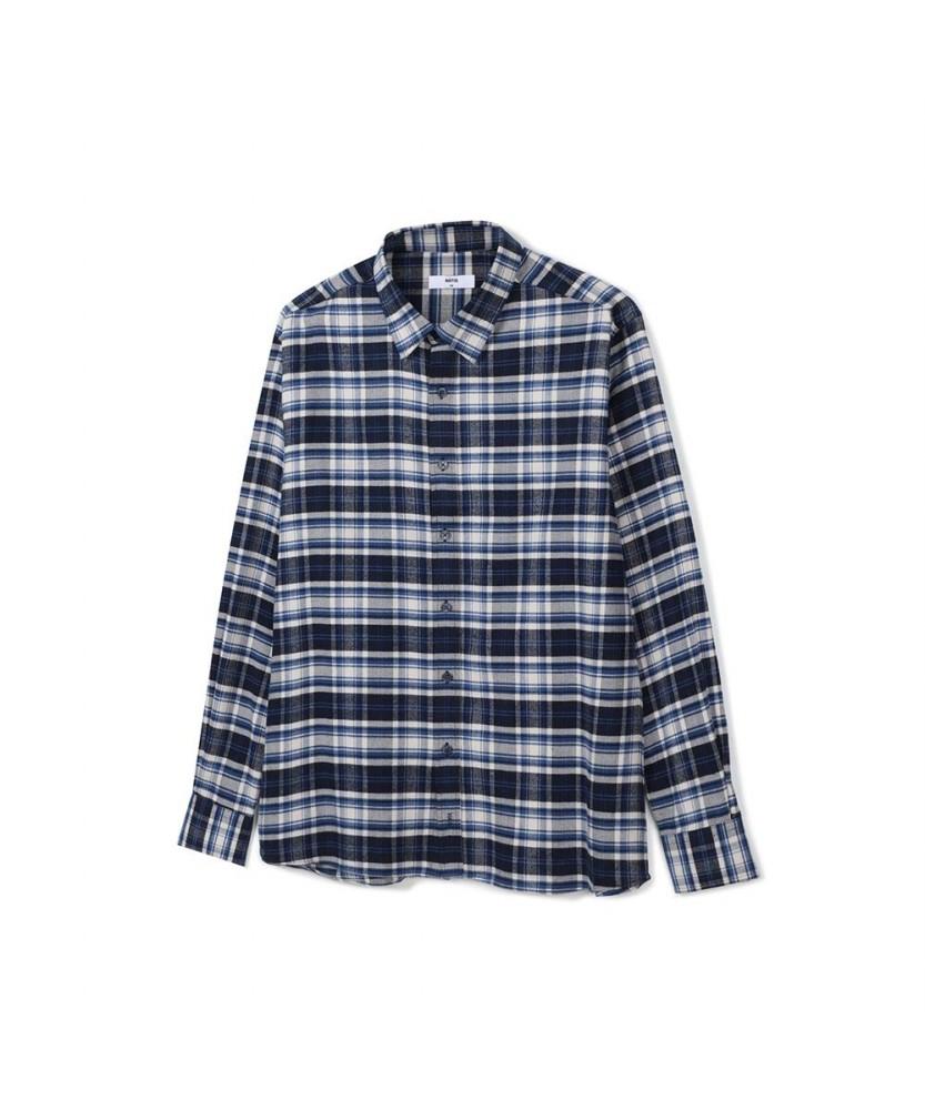 Notig 100% Cotton Brushed Medium Check Shirt Blue_Okw2Shcl208B1 Blue/095