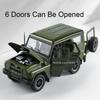 1:18 Russia UAZ Hunter Toy Model Off-road Vehicles Alloy Diecast RV Car Models Doors Opened Sound Light Pull Back for Kids Gifts