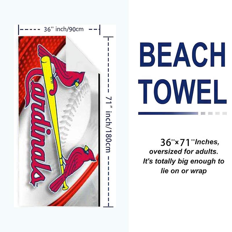 St. Louis Cardinals Logo Print Beach Towel, Large Soft Quick Dry Towel for Beach Camping Swimming