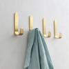 J Shaped Key Holder Gold Coat Hook Punch-free Furniture Hardware  for Kitchen Bathroom