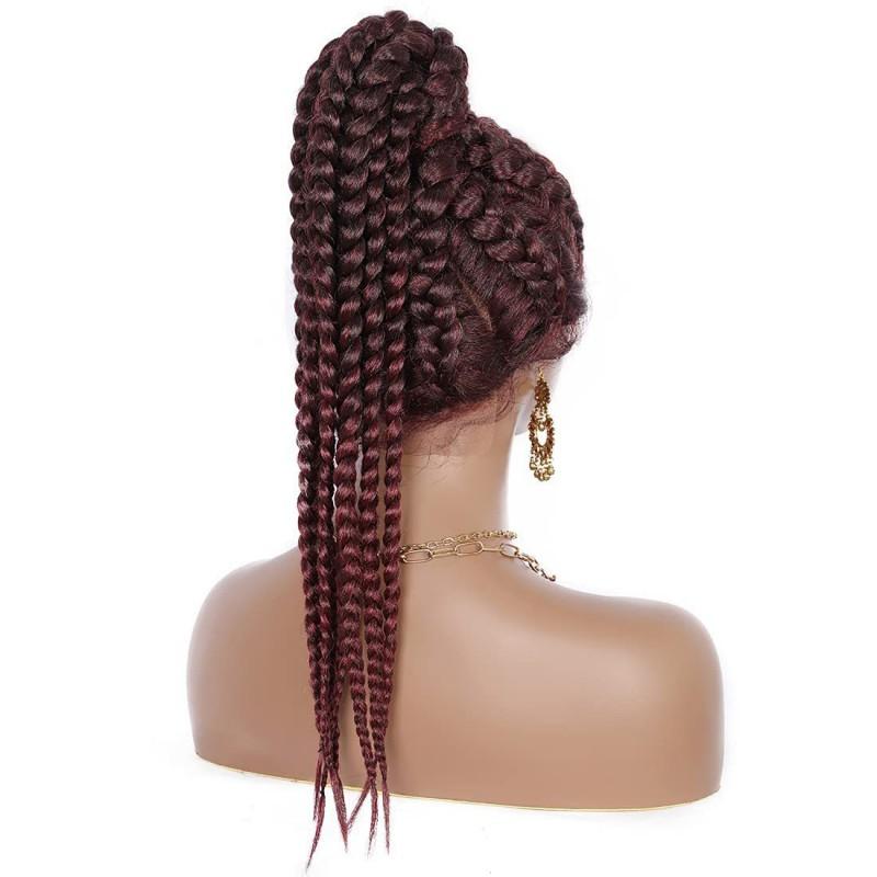 Long Straight Wig Women Heat Resistant Fiber Full Hand-Tied Lace Front No Bangs Star Style