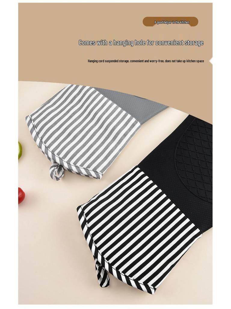 Nordischer Stil Rutschfeste Hitzebeständige Silikon-Ofenhandschuhe