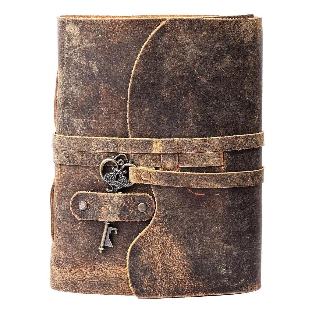 Genuine Leather Diary | Vintage Handmade Leather Journal | Premium Antique Key Closure |