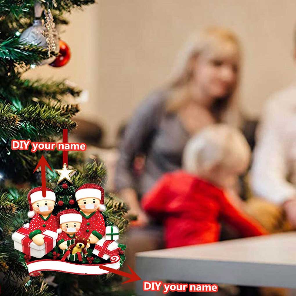 Weihnachtsanhänger 2020 Quarantäne Familie Weihnachtsbaum Hängedekoration