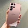 Husă de telefon din sticlă securizată metalizată cu model minimalist de litere Pentru iPhone 17 16 15 14 13 12 11 Pro Max 15 14 Plus 17 Air 17E Cover