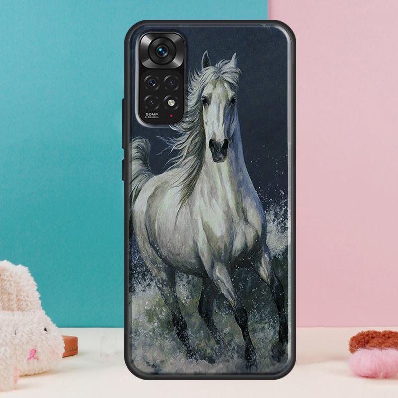 Horse Sketch Case For Xiaomi Redmi Note 14 13 12 Pro 11 9 10 9S 10S 11S 12S Redmi 14C 13C 10C 12C Cover