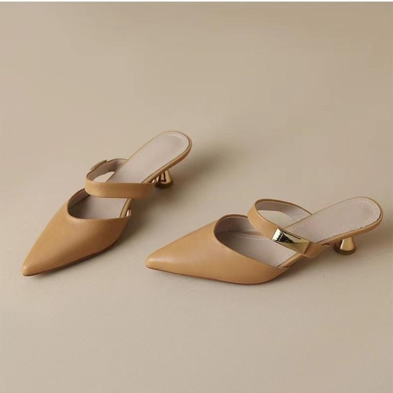 2024 Summer Slippers Women Shoes Sexy Thin Heels Flip Flops Woman Shoes High Heels Pointed Toe Ladies Slipper