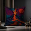 Geometric Landscape Art Cushion Cover Case Antidustmite Pillowcase Invisible Zipper Silky Short Plush Sofa Cushion Cover