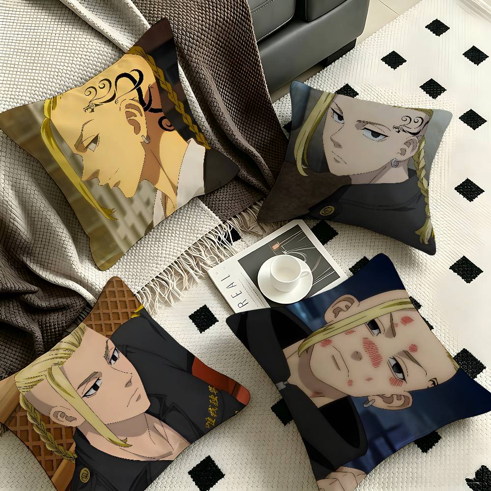 1pc Ken Ryuuguuji Anime Characters Pillow Case Fashion Square Pillowcase Bedroom Sofa Room Ins Decoration Leisure