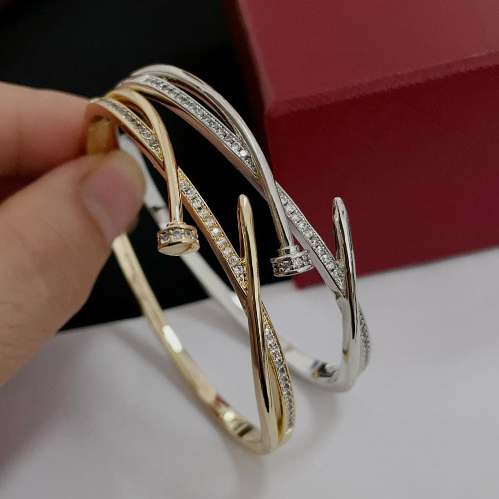 Diamond Studded Thorn Nail Bracelet V Metal Material Birthday Gift Gifts for Men and Women High-end Jewelry Fashion Two Color Men Women Unrestricted
