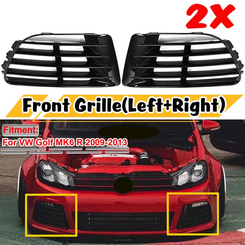 

Pair MK6 Car Front Fog Light Grille Lower Bumper Grill Cover Trim For VW For Golf MK6 R 2009-2013 5K0853665E Not Fit For GTI GTD