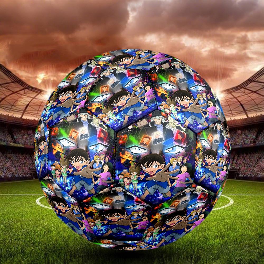 Detective Conan Print Size 5 Soccer Ball, Standard Match Football for Sports Game and Team Practice, Ideal Gift for Soccer Fans