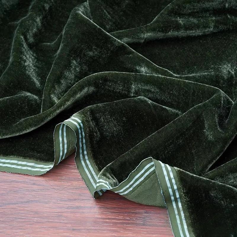 Non-elastic Woven Velvet Designer Fabric for DIY Sewing Dress Set,Half Skirt, Wide-leg Pants, Cotton-like Lustrous Velvet Fabric