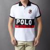 Men's Retro Letter Embroidered Cotton Polo Shirt - Color Block, Short Sleeve, European Size, Casual Sports Fashion