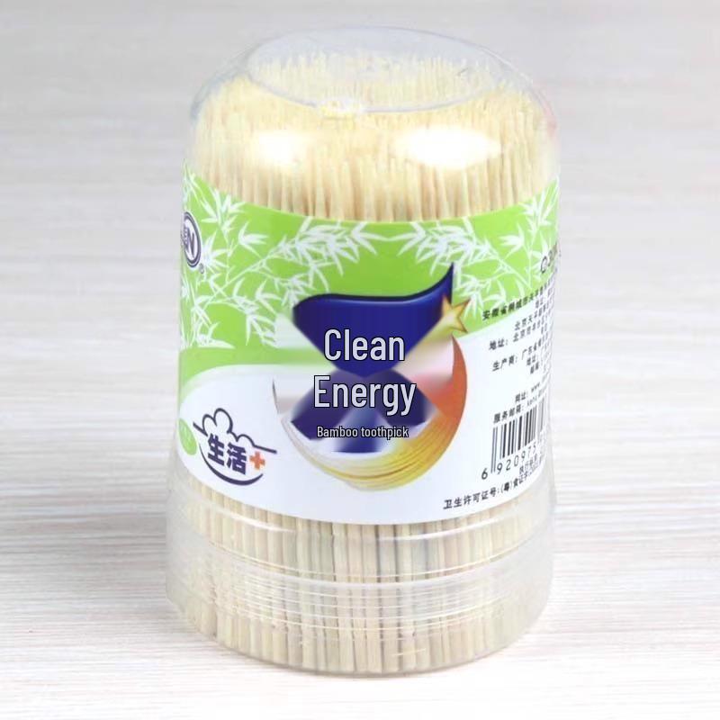 Jie Neng Bamboo Toothpicks - 300 Pieces for Hotel & Home Use in Portable Canister