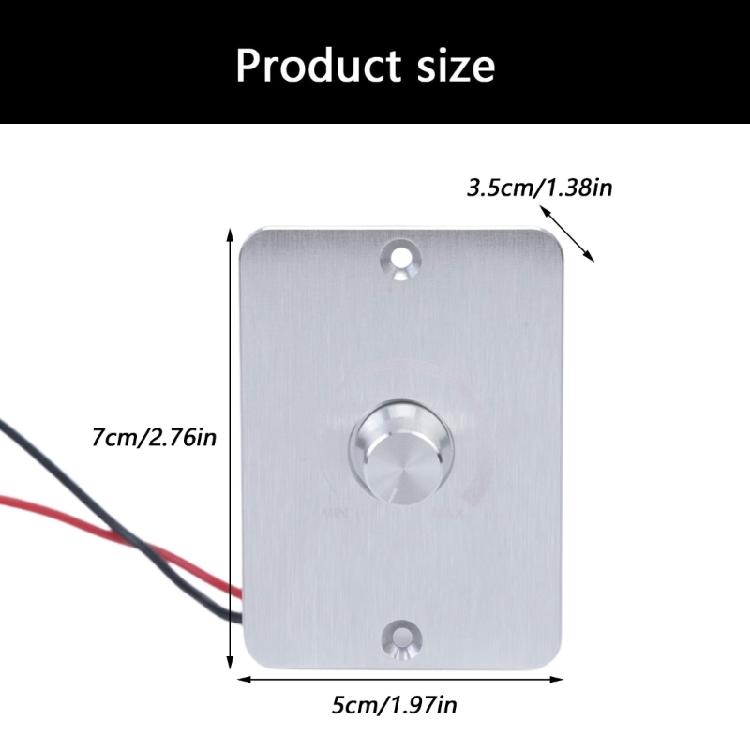 DC12V 5A Low Voltage PWM LED Dimmer Switches, 70Mmx50Mm,3 Wire Stepless Dimmer for Travel Trailers, Marine Boat