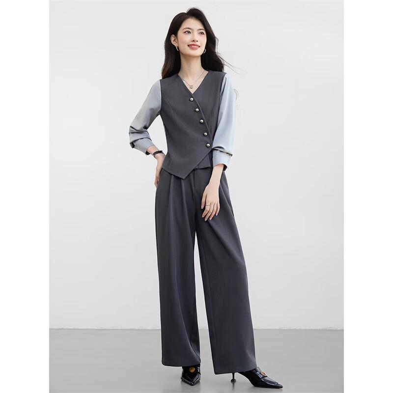 Ensemble élégant pour femme : Gilet et Pantalon Large