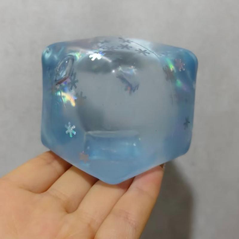 Snowflake Ice Cubes Squishy Squzze Toy Slow Rising Sensory Fidget Toy Cubic Stress Relief Squeeze Toy Hand Exercise Calming Tool