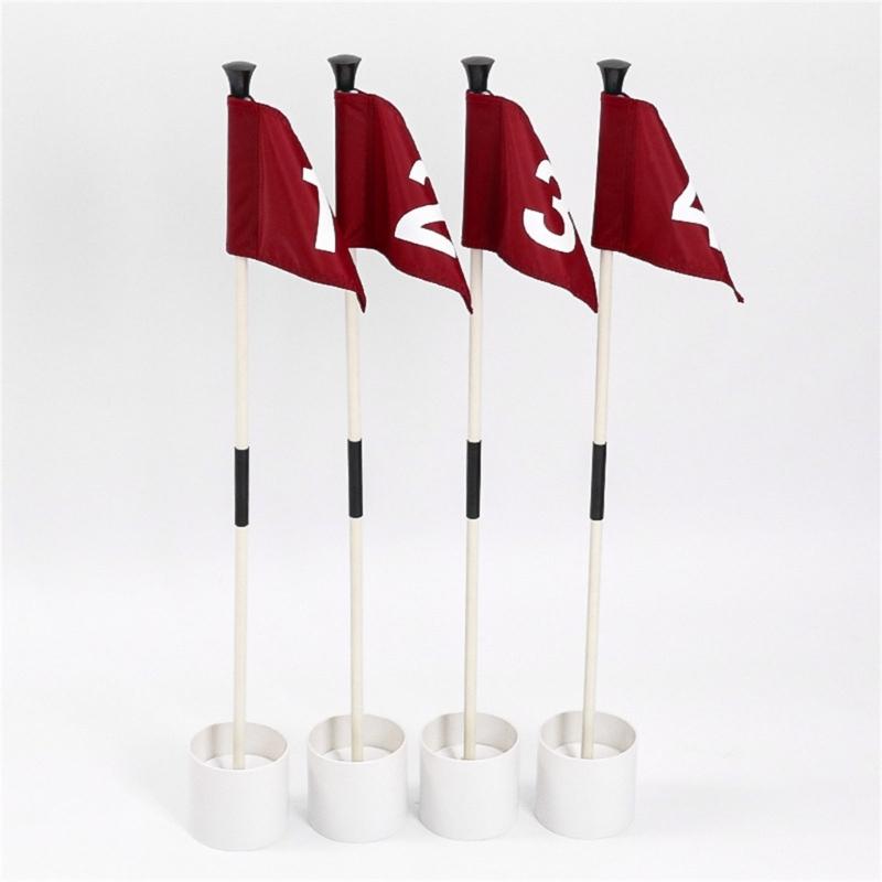 Portable Golf Practice Flagstick Set With ABS Putting For Indoor Outdoor Training