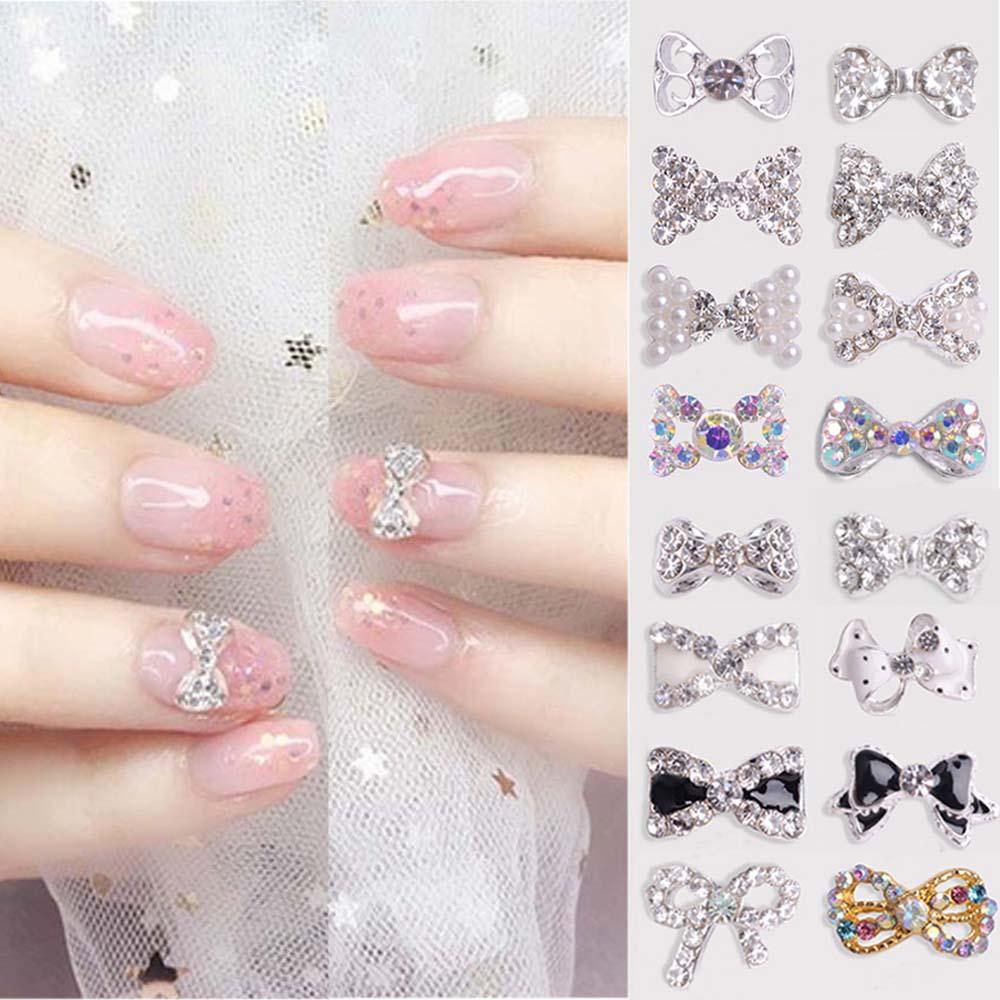 

Pearls Charms Bow Nail Rhinestones Manicure Accessories Nail Jewelry DIY Nail Art Decorations