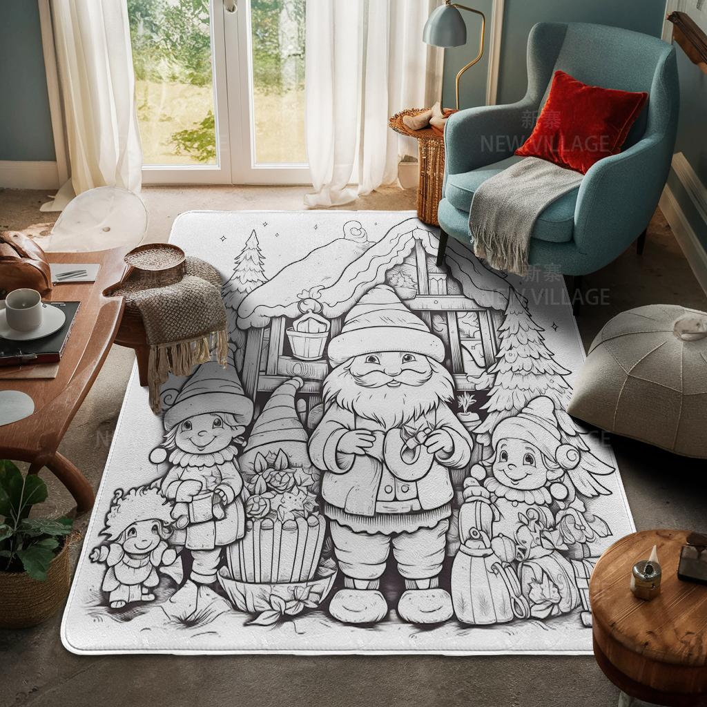 House Entrance Carpet Home Door Mat Living Room Bath Foot Bathroom Non-slip Water Absorption Rugs Bath Merry Christmas Winter