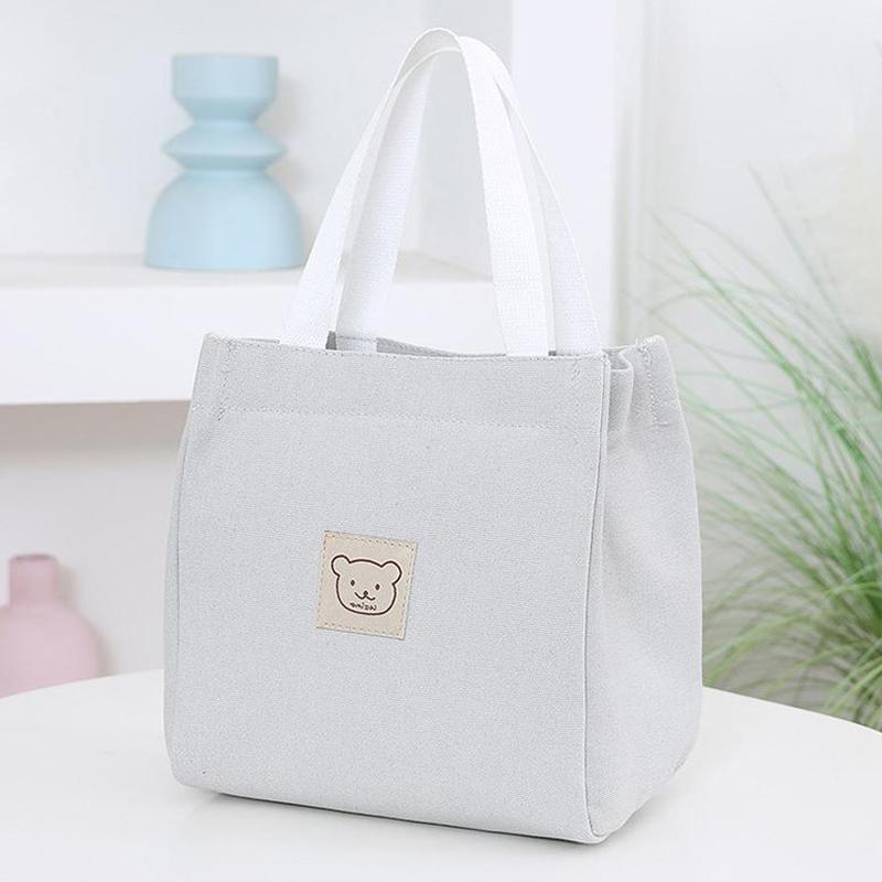 Fashionable Canvas Bag Handbag Bento Lunch Box Small Cloth Bag Hand Held