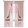Tulle Curtains High Heels Pink Butterfly Boys And Girls Bedroom Sheer Hanging Curtain Living Room Kitchen Gauze Curtain