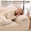 Two-Seater Chenille Sofa, 174 cm, Padded Seat and Armrests, Beige