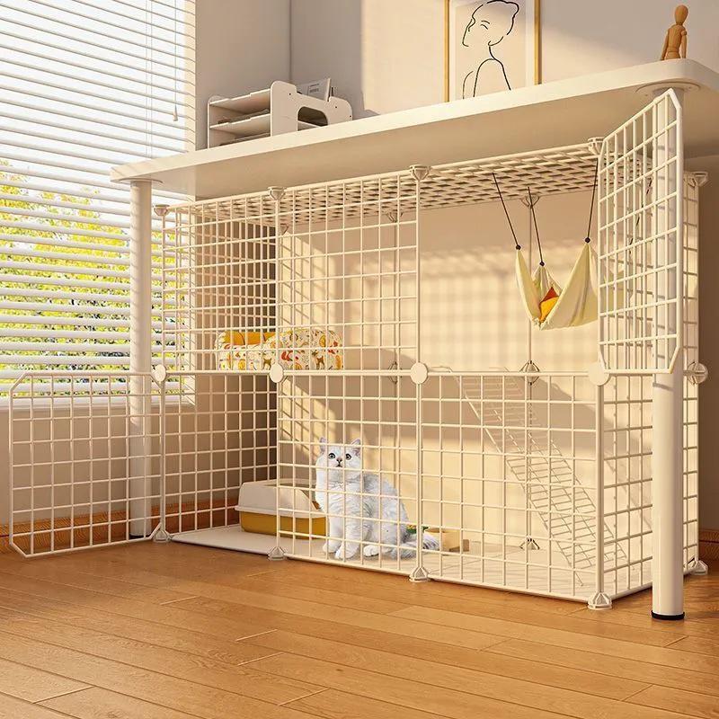 Indoor Cat Villa: Multi-Layer Winter Home & Toilet, Spacious Cabinet Bed