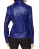 Handmade Blue Jacket Stylish Women's Biker Motorcycle Genuine Lambskin Leather