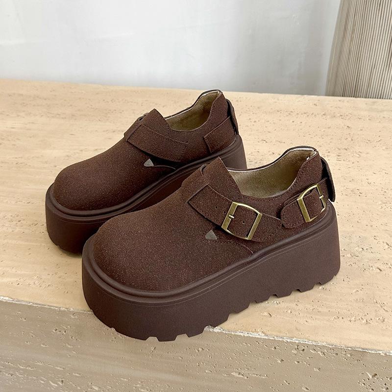 

Platform-soled Boken shoes women s 2025 autumn and winter one-pedal loafers retro lightweight versatile casual shoes single shoes 40