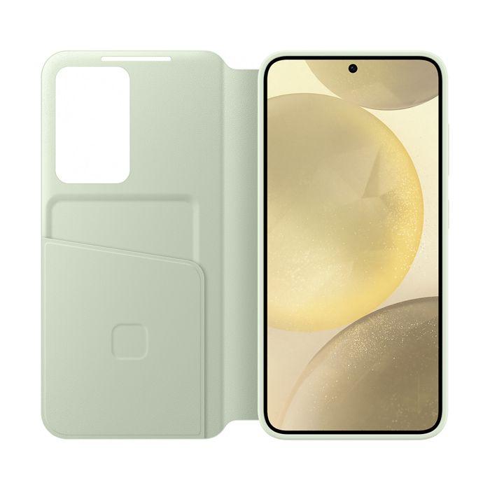 Light Green Smart Clear View Folio Case with Card Holder for Samsung Galaxy S24