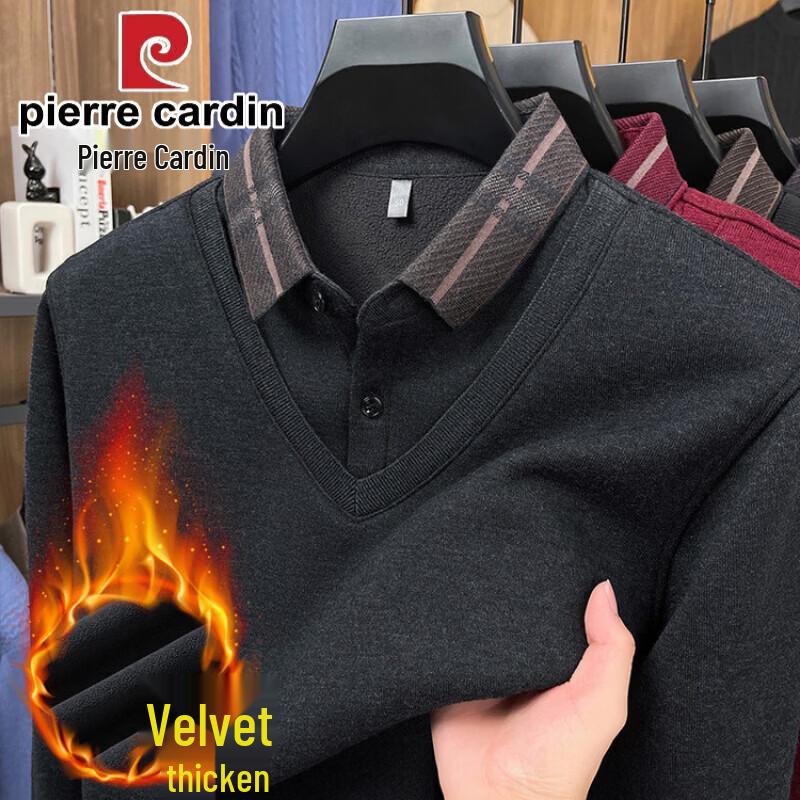 Pierre Cardin Men's Faux Two-Piece Thermal Knit Sweater