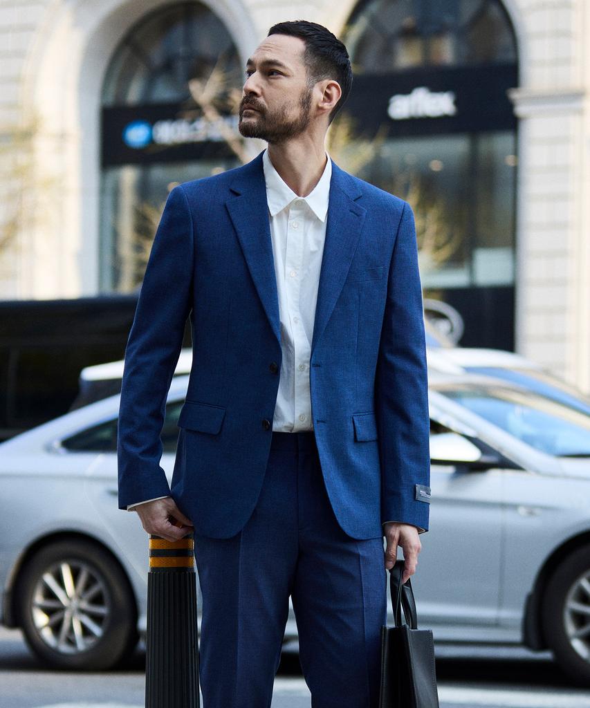 Stco Italy Marlane Summer Wool Suit Set Blue (Slim Fit)_Ssjub71Set
