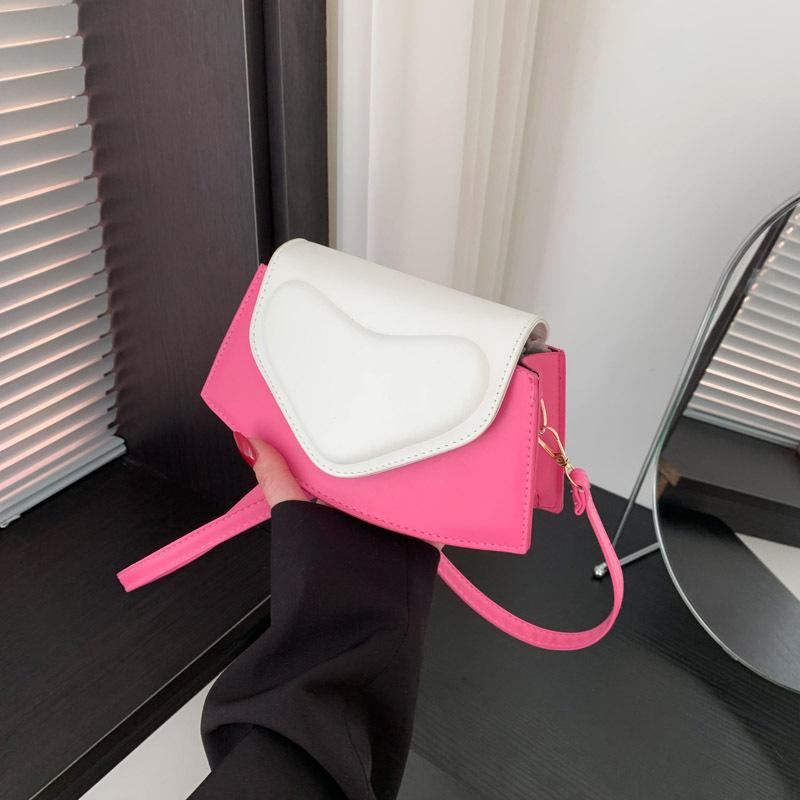 Contrasting color fashion shoulder messenger bag women's 2025 early spring new foreign style versatile ins small square bag