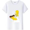 Casual Disney Cartoon Simpson Harajuku T-shirt Summer Blouses Ladies Men White Tees Tops Short Sleeve Blouses Women 90S Tshirt