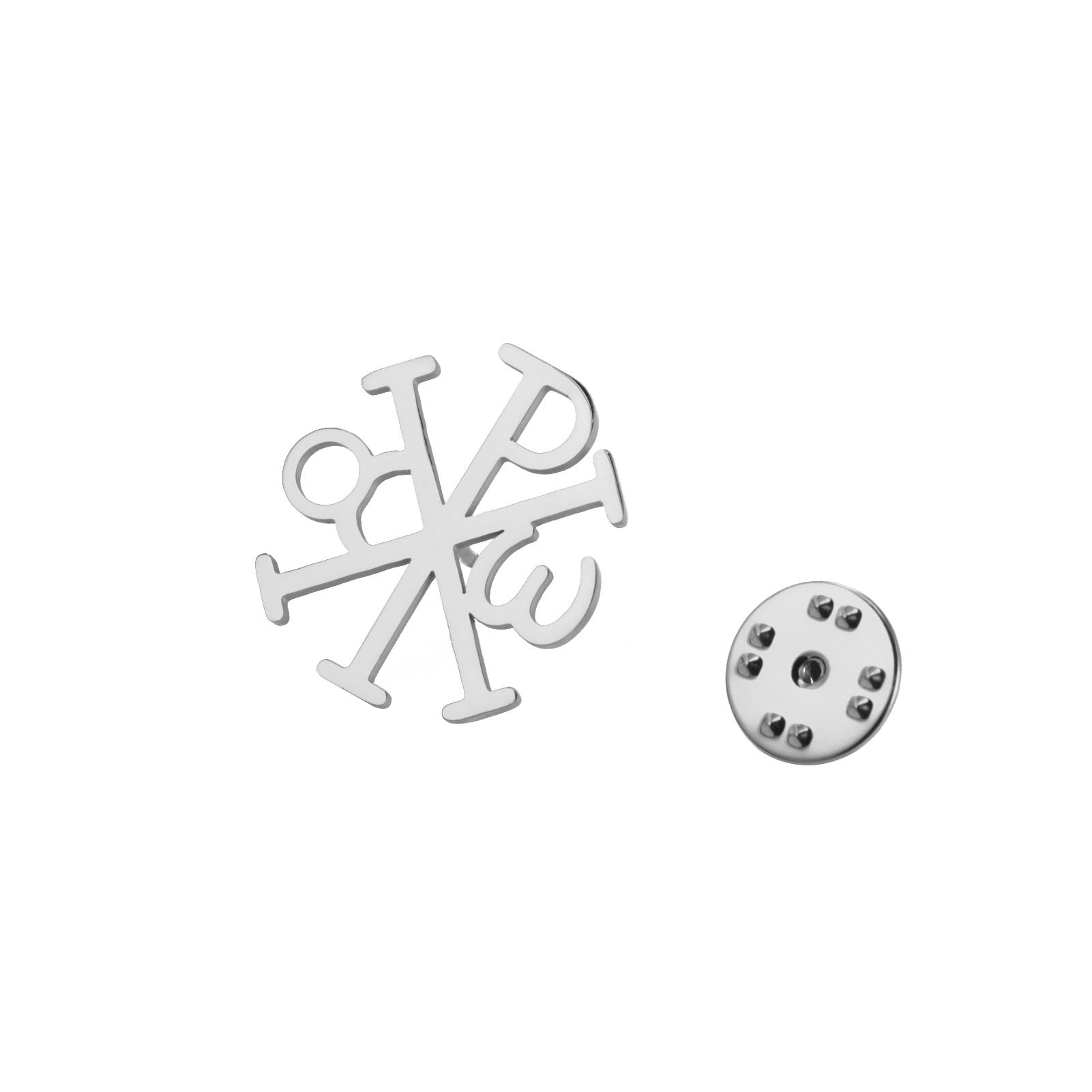 

LIKGREAT Chi Rho Cross Brooch Stainless Steel Pin Badge for Men Women Christian Amulet Symbol Jewelry Gift Wholesale
