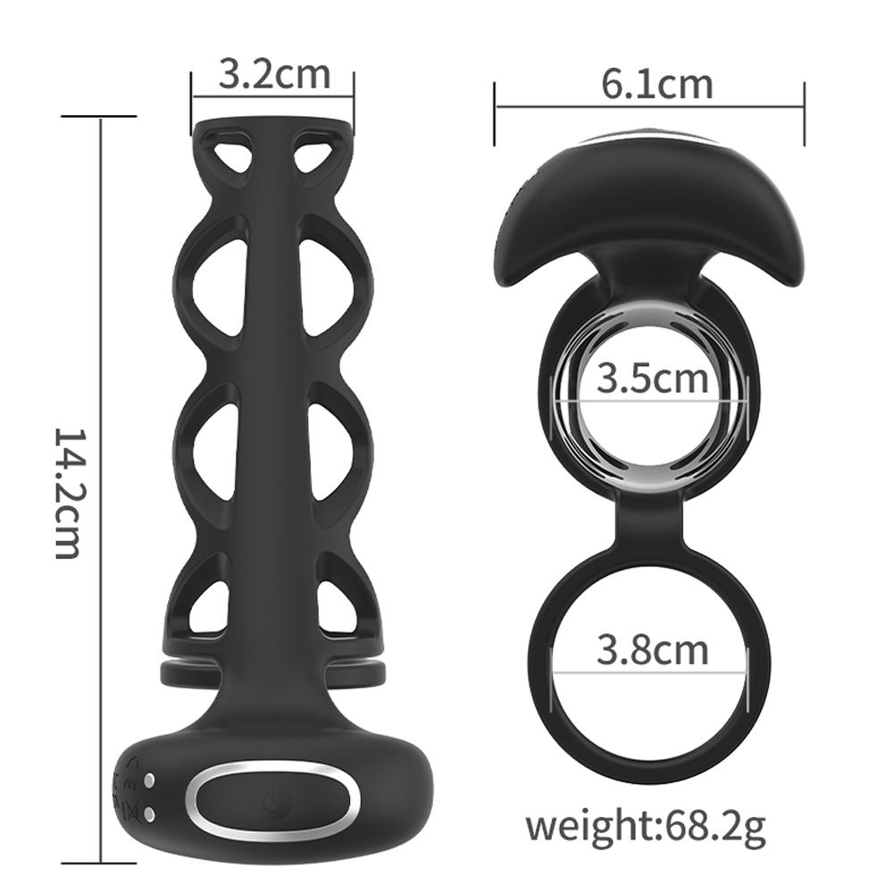 Vibrating Cock Ring Penis Extender Sleeve Male Penis Vibrator Delay Ejaculation Wireless Control Adult  Sex Toys for Men Couples
