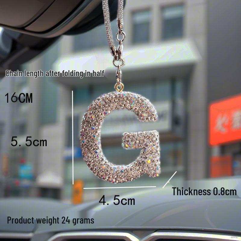 Rhinestone Bow Polymer Clay Rearview Mirror Ornament for Women