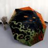 1pc Black Cat's Journey Automatic Umbrella Design, Cute Cartoon Pattern, Portable Outdoor Umbrella, Perfect Y007