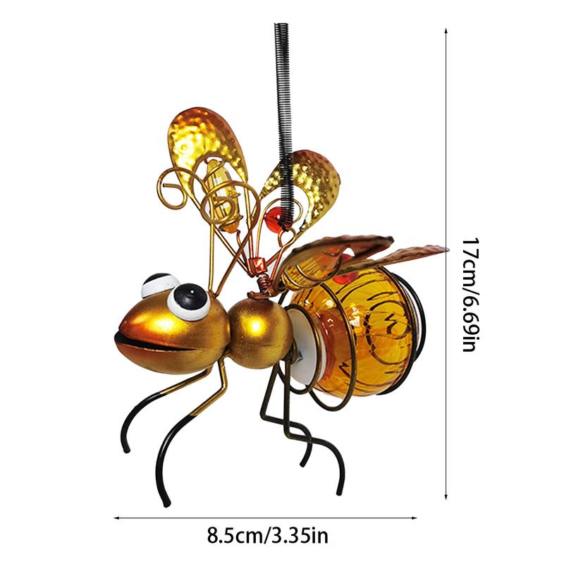 Solar Powered Bug Fairy Light Outdoor Metal Insect Lamp Hanging Flying Insect Lamp Waterproof For Backyard Balcony Garden Decor