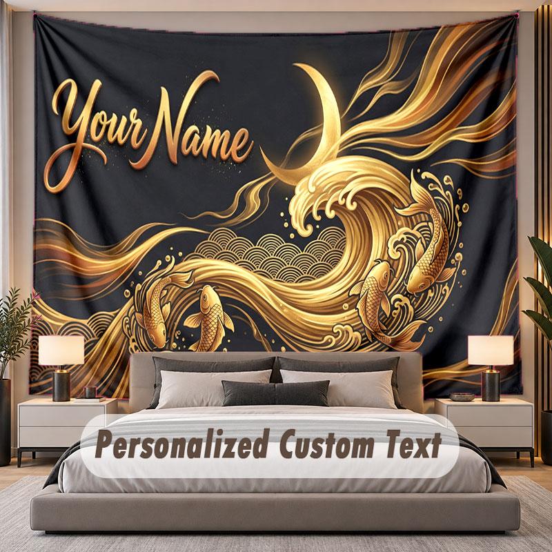 Decorative Artwork (5) Theme Personalized Tapestry Custom Name Text Wall Hanging Tapestry Home Background Decoration