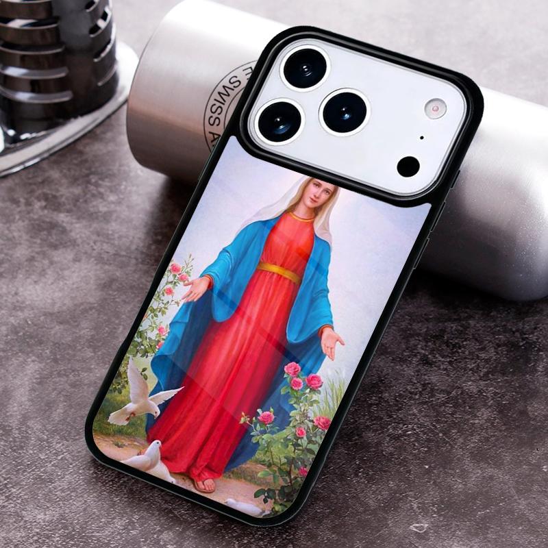 Virgin Mary Phone Case For iPhone 17,16e,15,14,13,12,11,Mini,Pro,MAX soft Silicone Cover